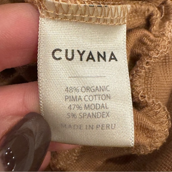 Cuyana French Terry Boatneck Sweatshirt Organic Cotton Camel Brown Size Small - Picture 7 of 10